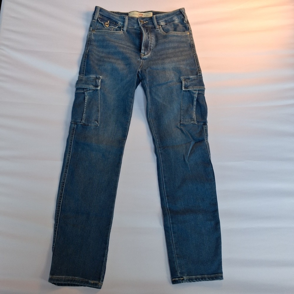 Parasuco Men's wash blue denim cargo jeans featuring Jeans 30